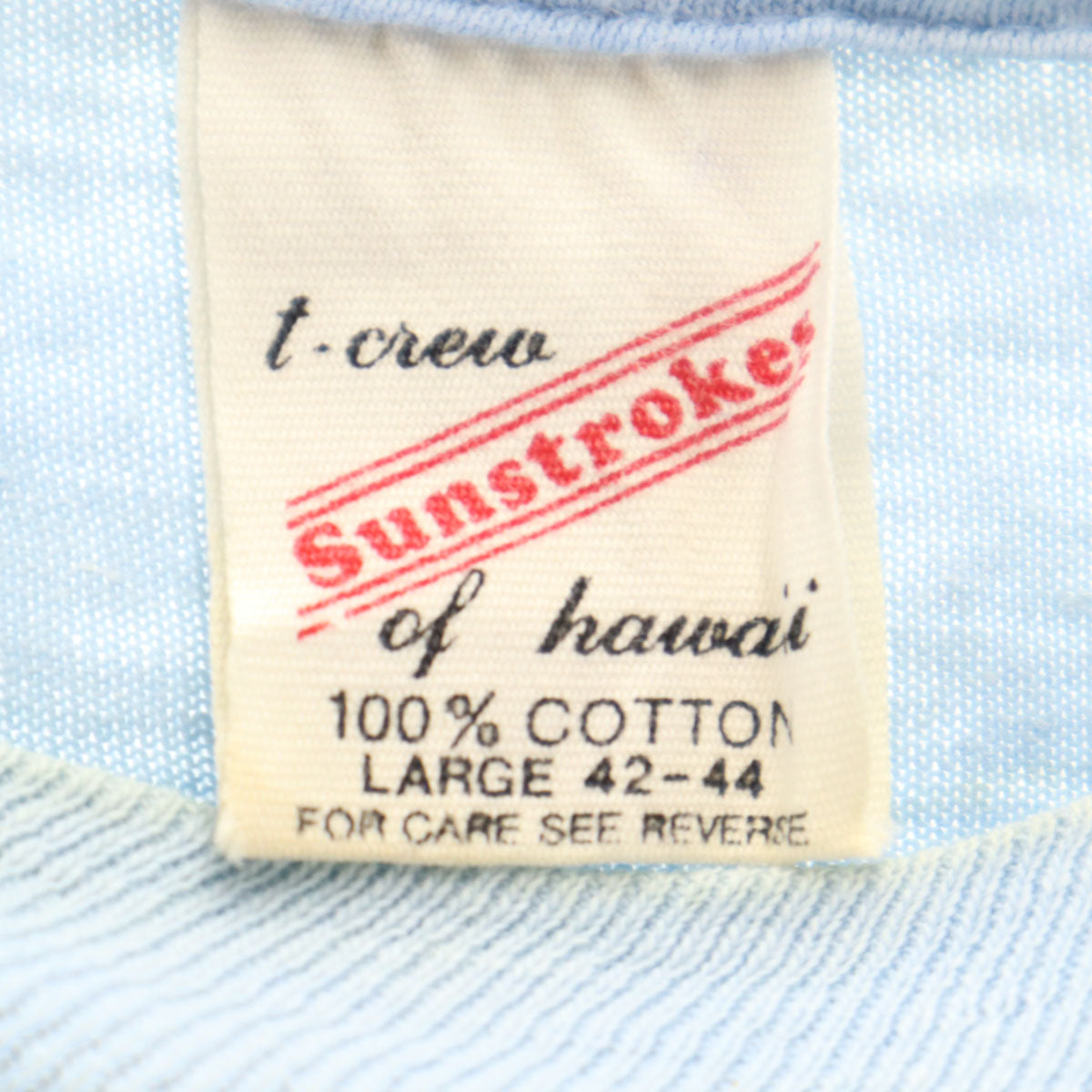 Sunstrokes サンストロークス 70s 80s ヴィンテージ バックプリント 半袖 Tシャツ L 水色 シングルステッチ メンズ
