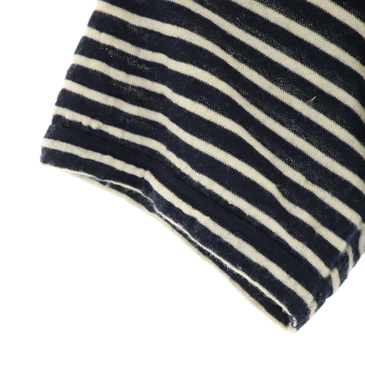 ARMANI COLLEZIONI アルマーニコレッツォーニ ボーダー柄 半袖 ニット M 濃紺 レディース