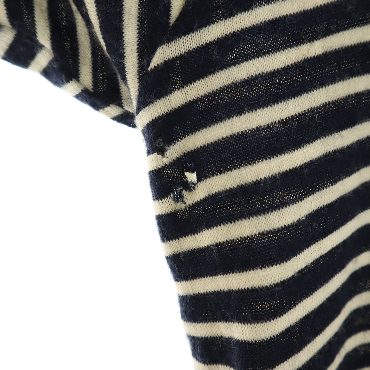 ARMANI COLLEZIONI アルマーニコレッツォーニ ボーダー柄 半袖 ニット M 濃紺 レディース