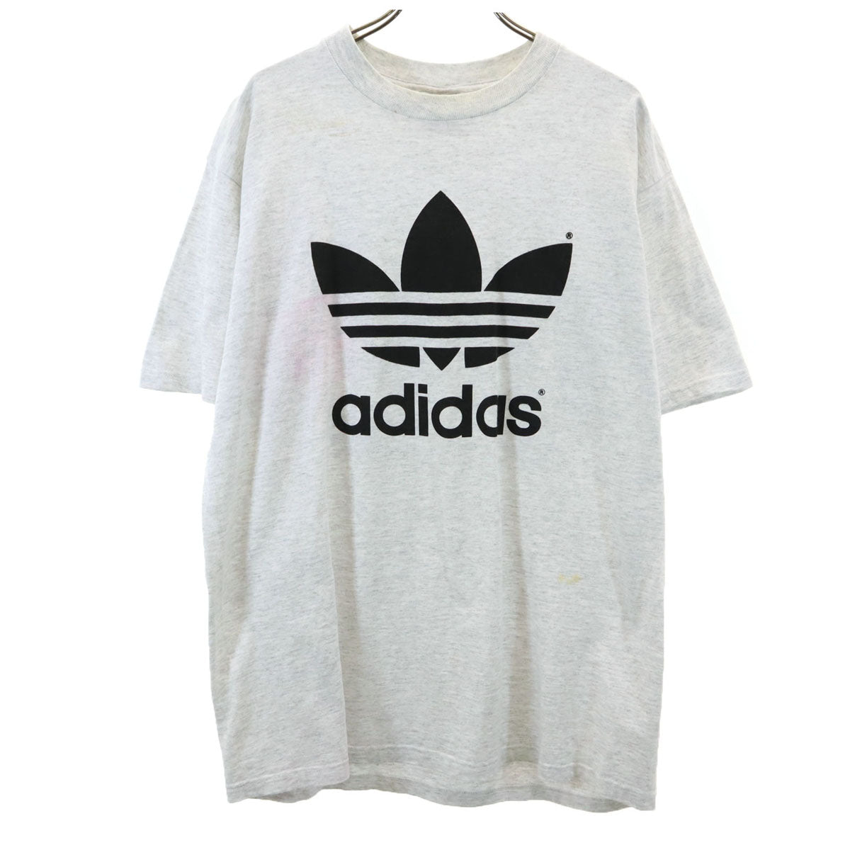 adidas アディダス 90s USA製 オールド トレフォイルロゴ 半袖 Tシャツ M グレー メンズ