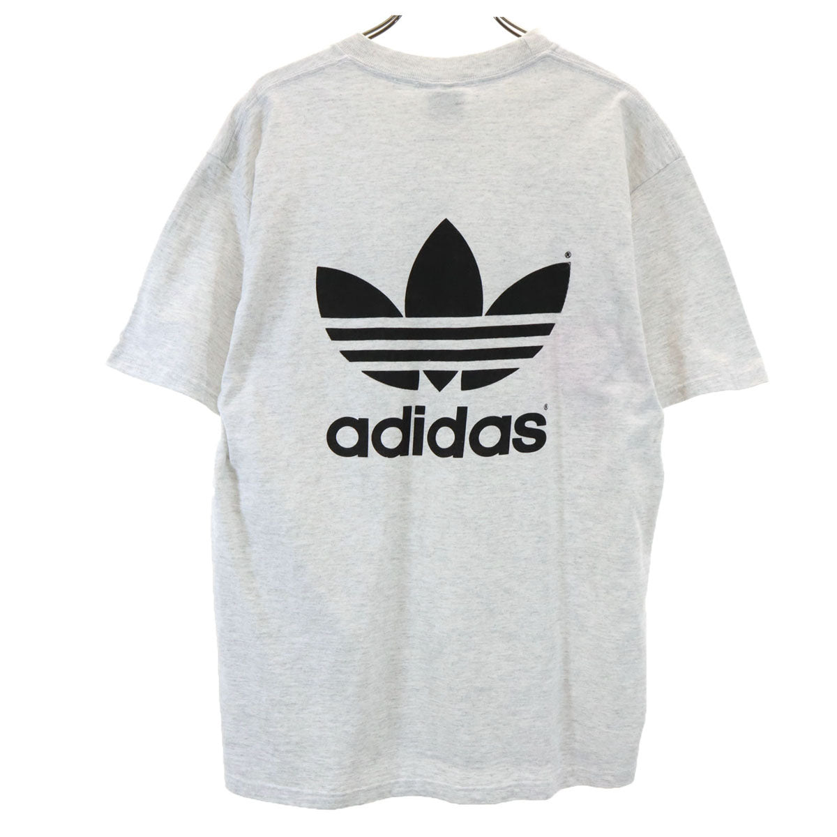 adidas アディダス 90s USA製 オールド トレフォイルロゴ 半袖 Tシャツ M グレー メンズ