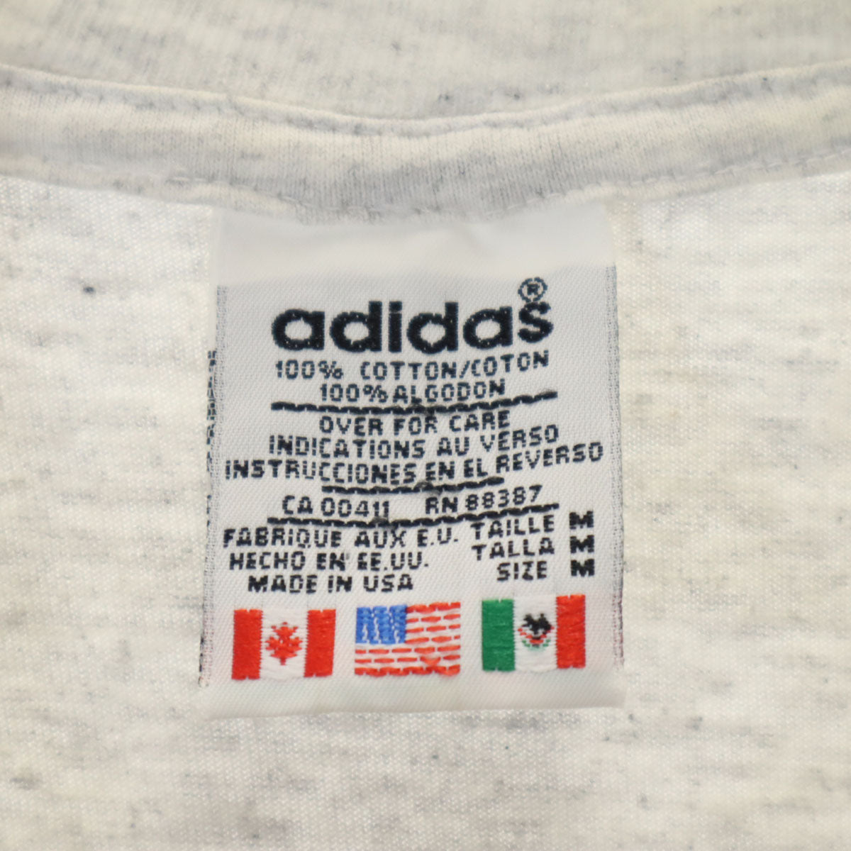 adidas アディダス 90s USA製 オールド トレフォイルロゴ 半袖 Tシャツ M グレー メンズ