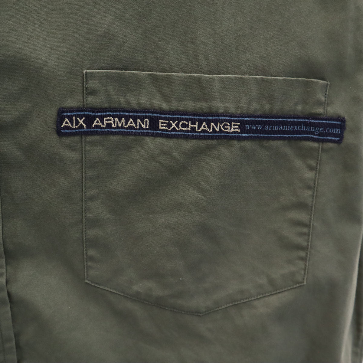ARMANI EXCHANGE アルマーニエクスチェンジ 90s オールド 半袖 ミリタリーシャツ M カーキ メンズ