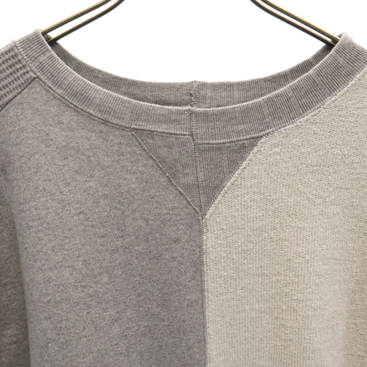 Nigel Cabourn ナイジェルケーボン 日本製 半袖 異素材 スウェット トレーナー 8 グレー レディース