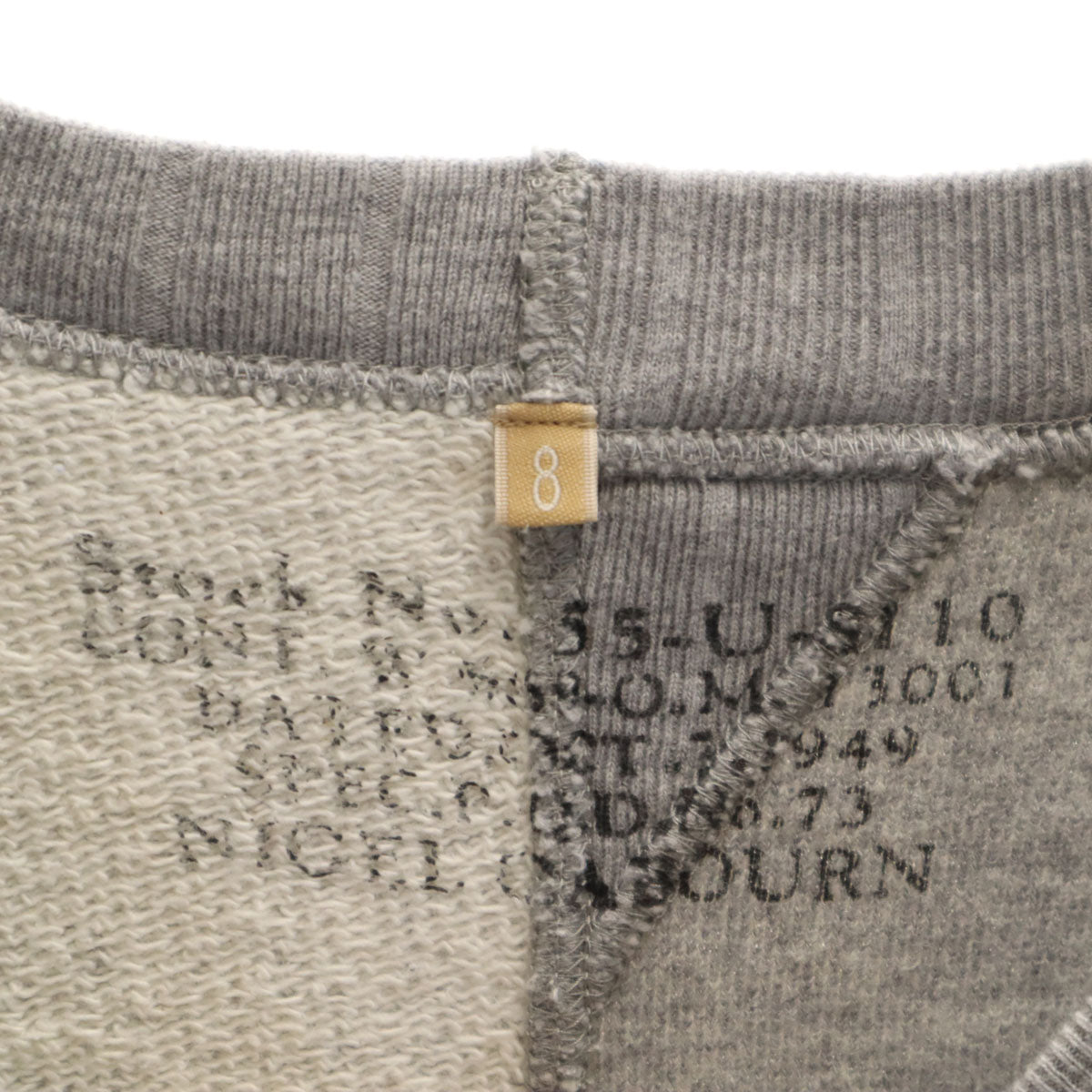 Nigel Cabourn ナイジェルケーボン 日本製 半袖 異素材 スウェット トレーナー 8 グレー レディース