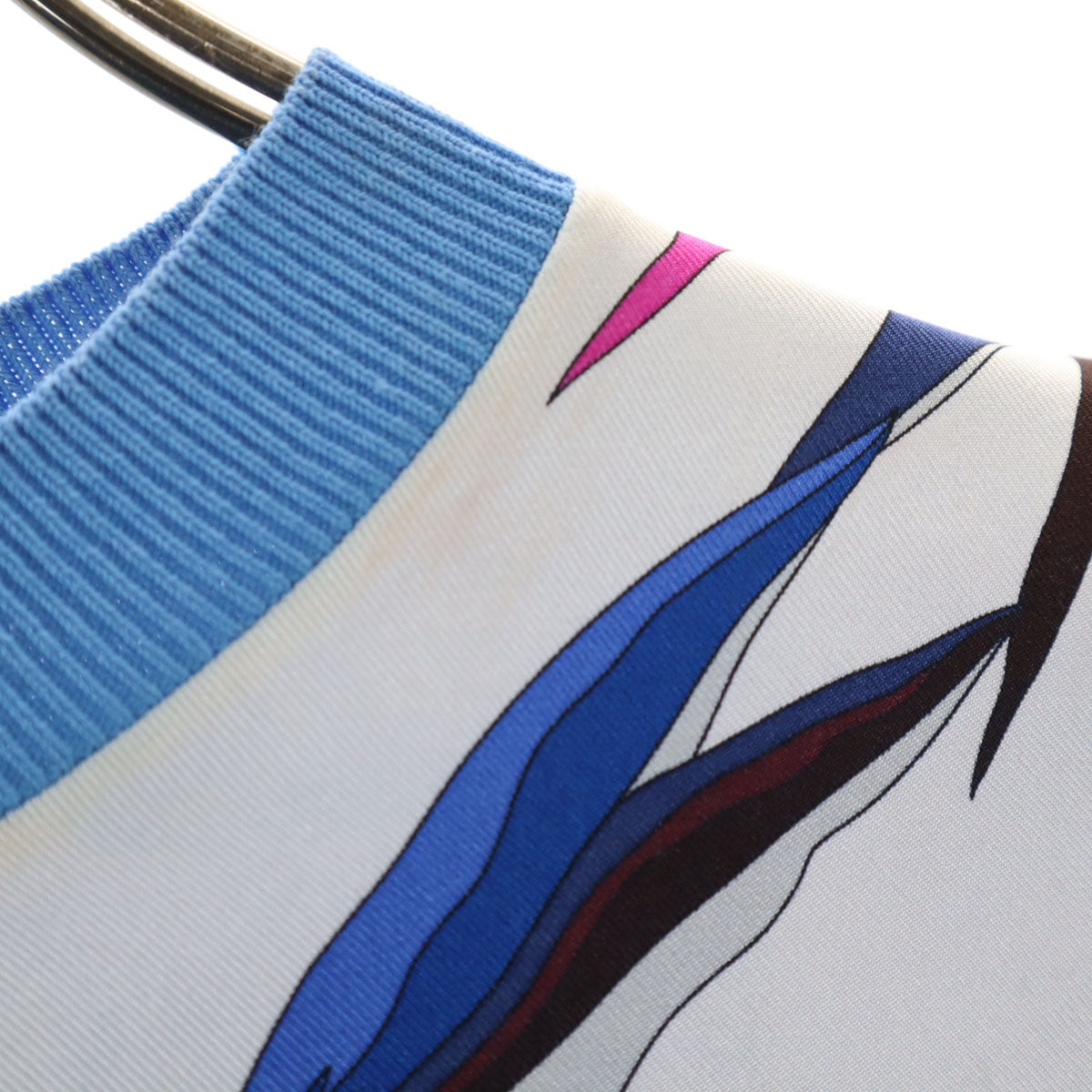 Emilio Pucci エミリオプッチ イタリア製 半袖 セーター XS ブルー系 レディース