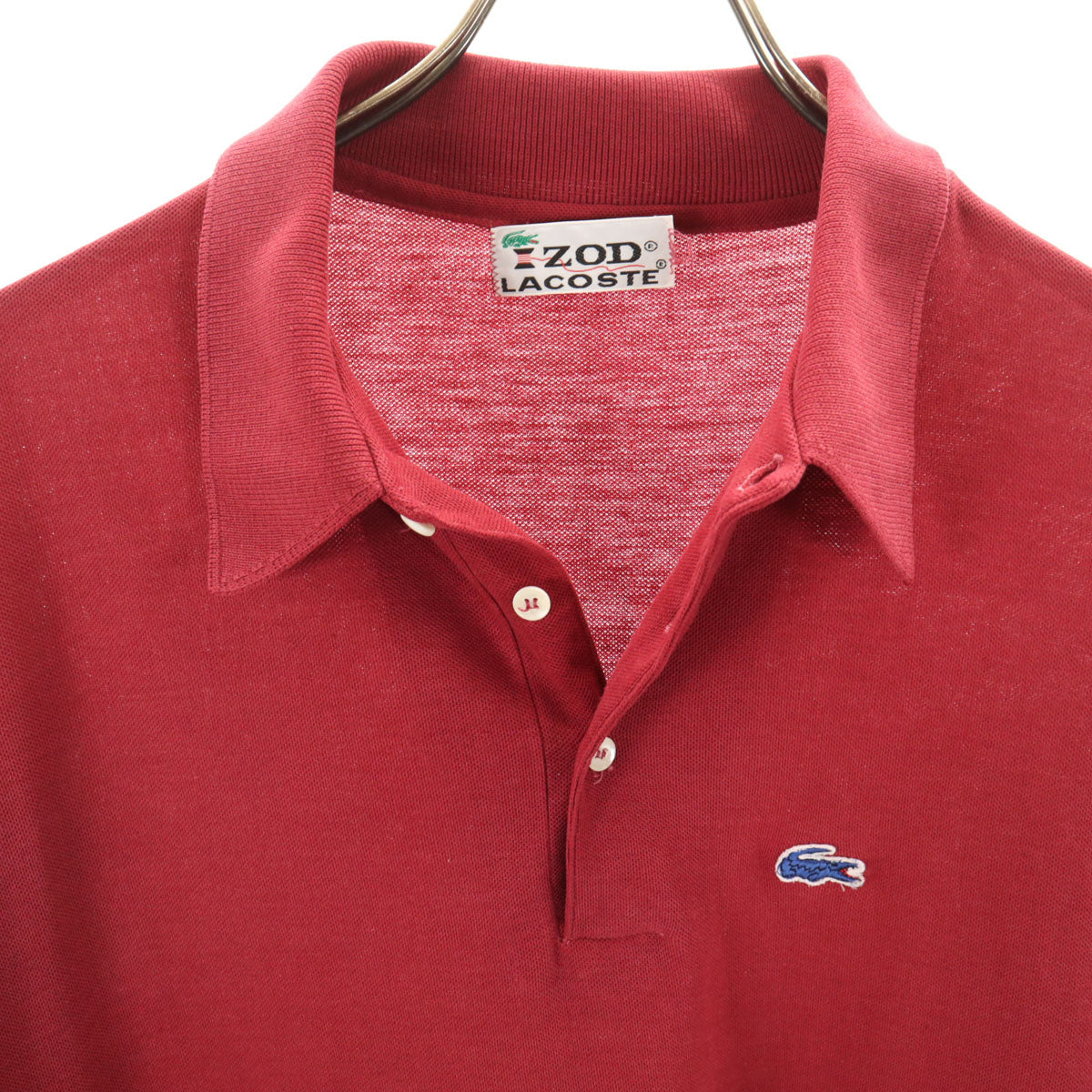 IZOD LACOSTE アイゾッドラコステ 70s ヴィンテージ 糸巻きタグ 半袖 ポロシャツ レッド系 メンズ