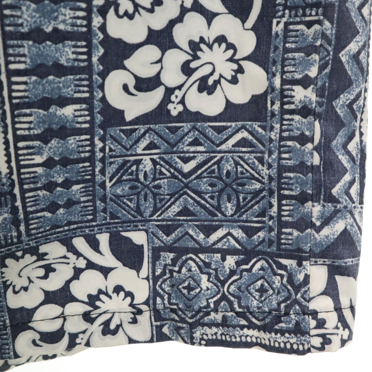 HAWAII 80s 90s USA製 オールド リバースプリント 半袖 アロハシャツ ブルー系 メンズ