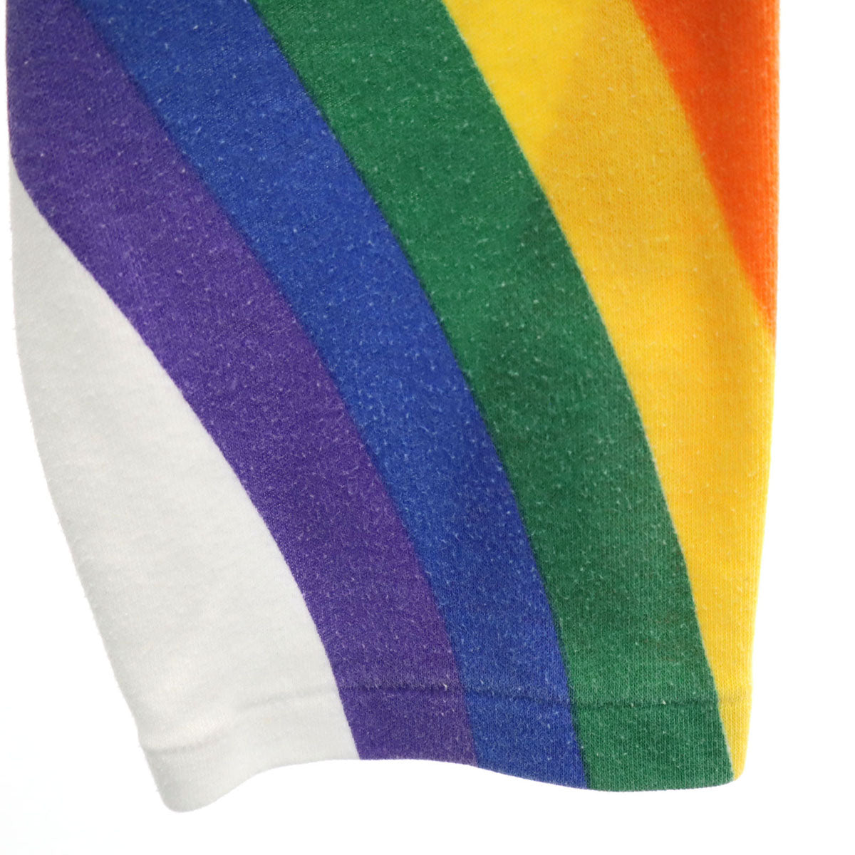 80s 90s オールド 5分袖 Tシャツ 白 虹 レインボー メンズ