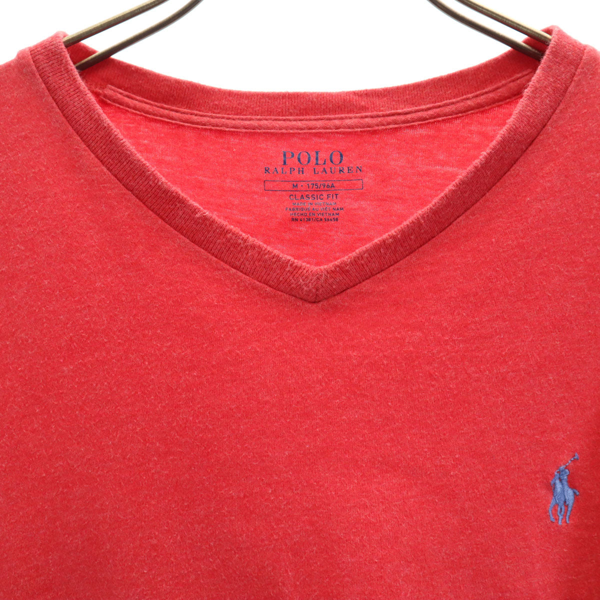 POLO RALPH LAUREN ポロラルフローレン 半袖 クラシックフィット Vネック Tシャツ M レッド系 メンズ