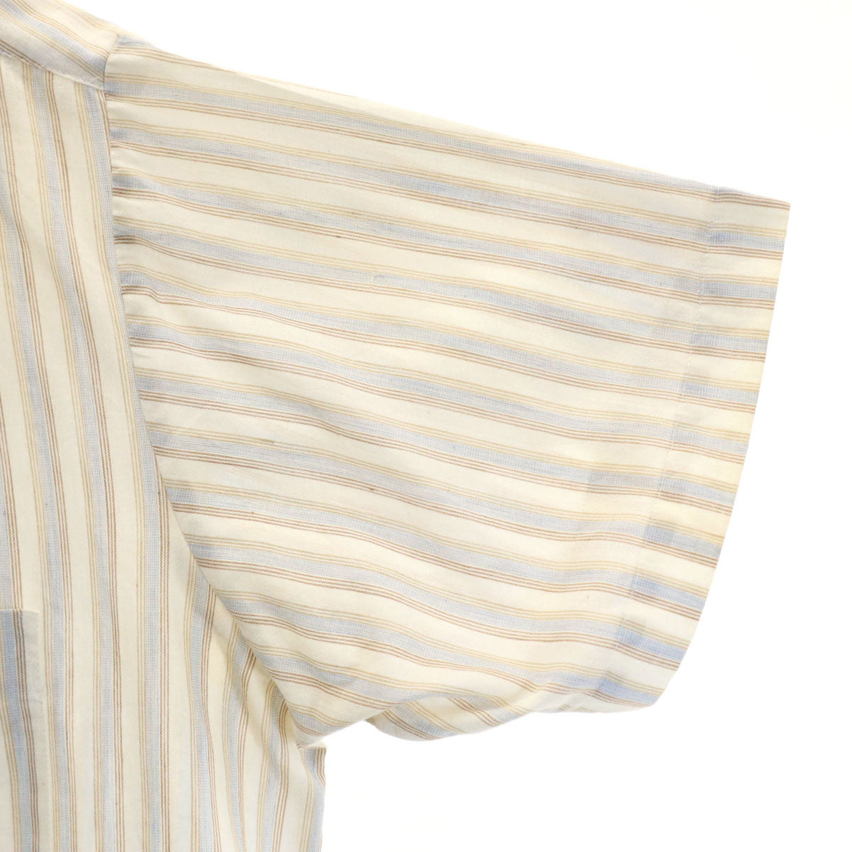 LORD CROMWELL 70s ヴィンテージ ボーダー柄 半袖 シャツ 16 ベージュ系 メンズ