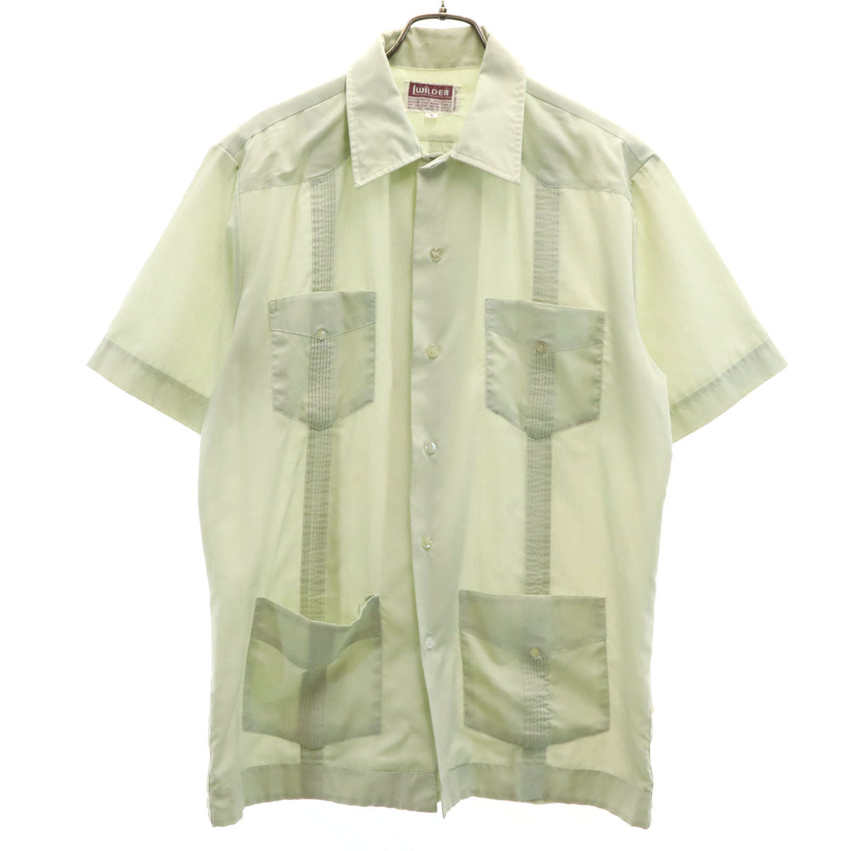 LWILDER 80s ヴィンテージ 半袖 キューバシャツ M ミントグリーン メンズ