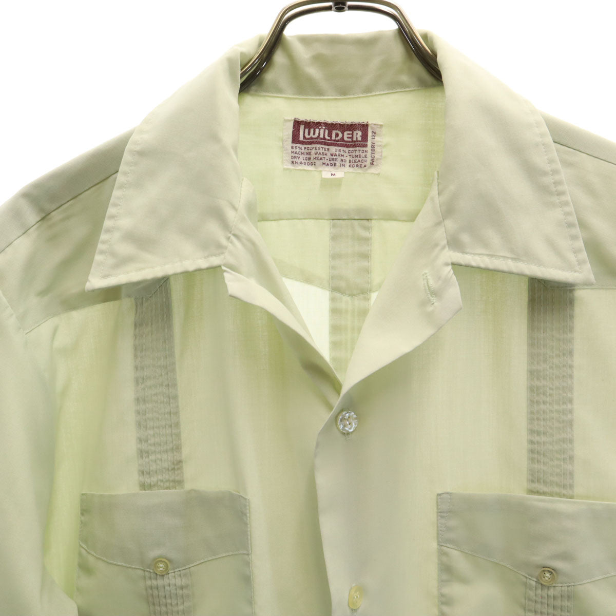 LWILDER 80s ヴィンテージ 半袖 キューバシャツ M ミントグリーン メンズ