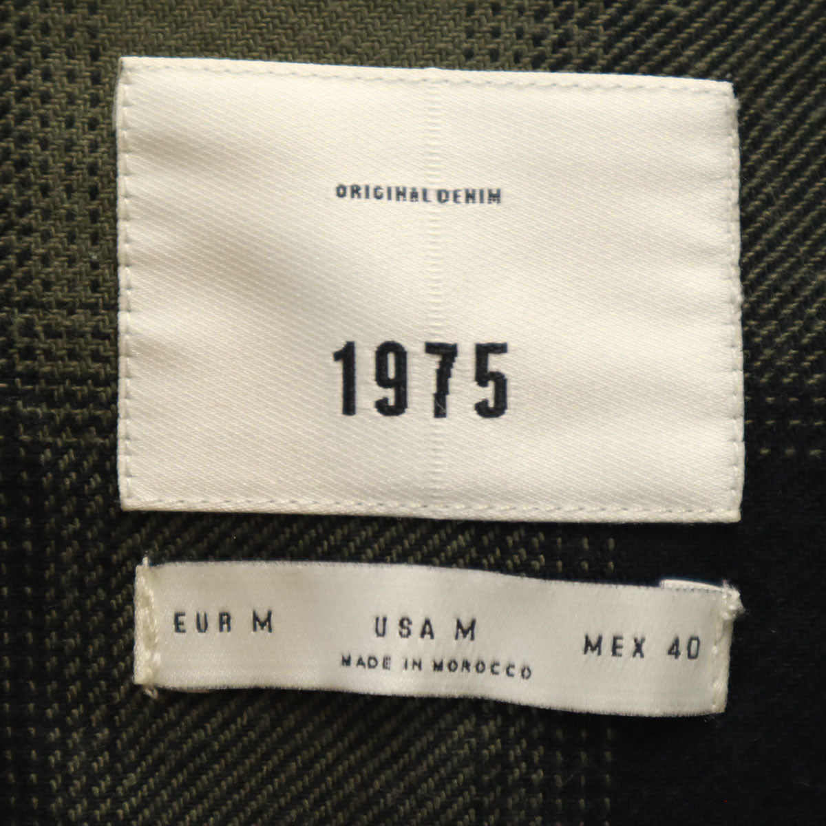 ZARA ザラ チェック柄 半袖 シャツ M カーキ ORIGINAL DENIM 1975 メンズ