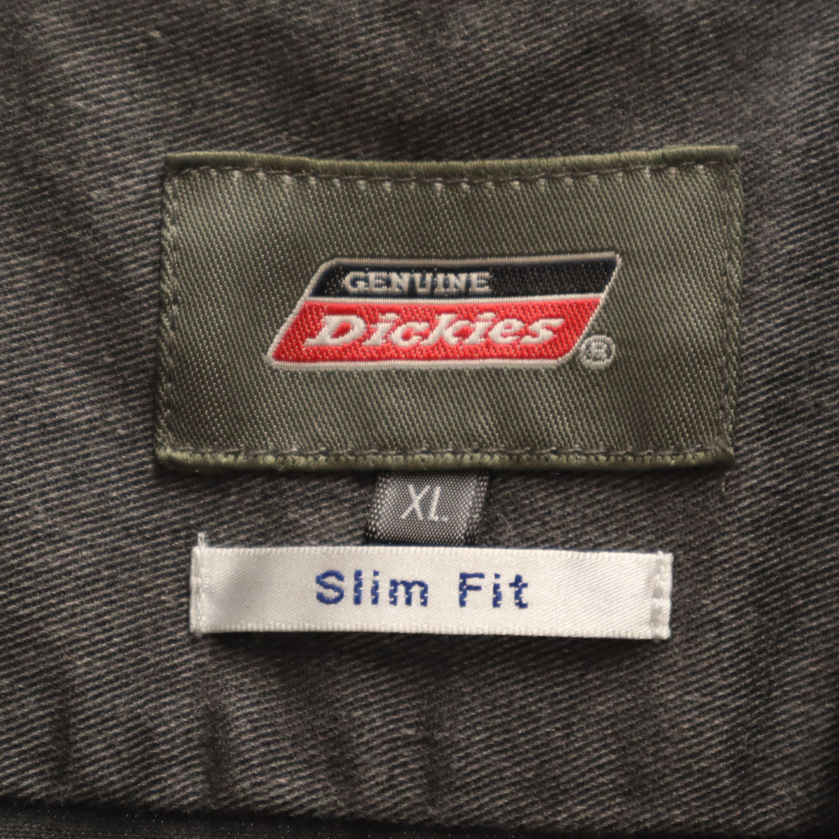 Dickies ディッキーズ 半袖 スリムフィット ワークシャツ XL チャコールグレー メンズ