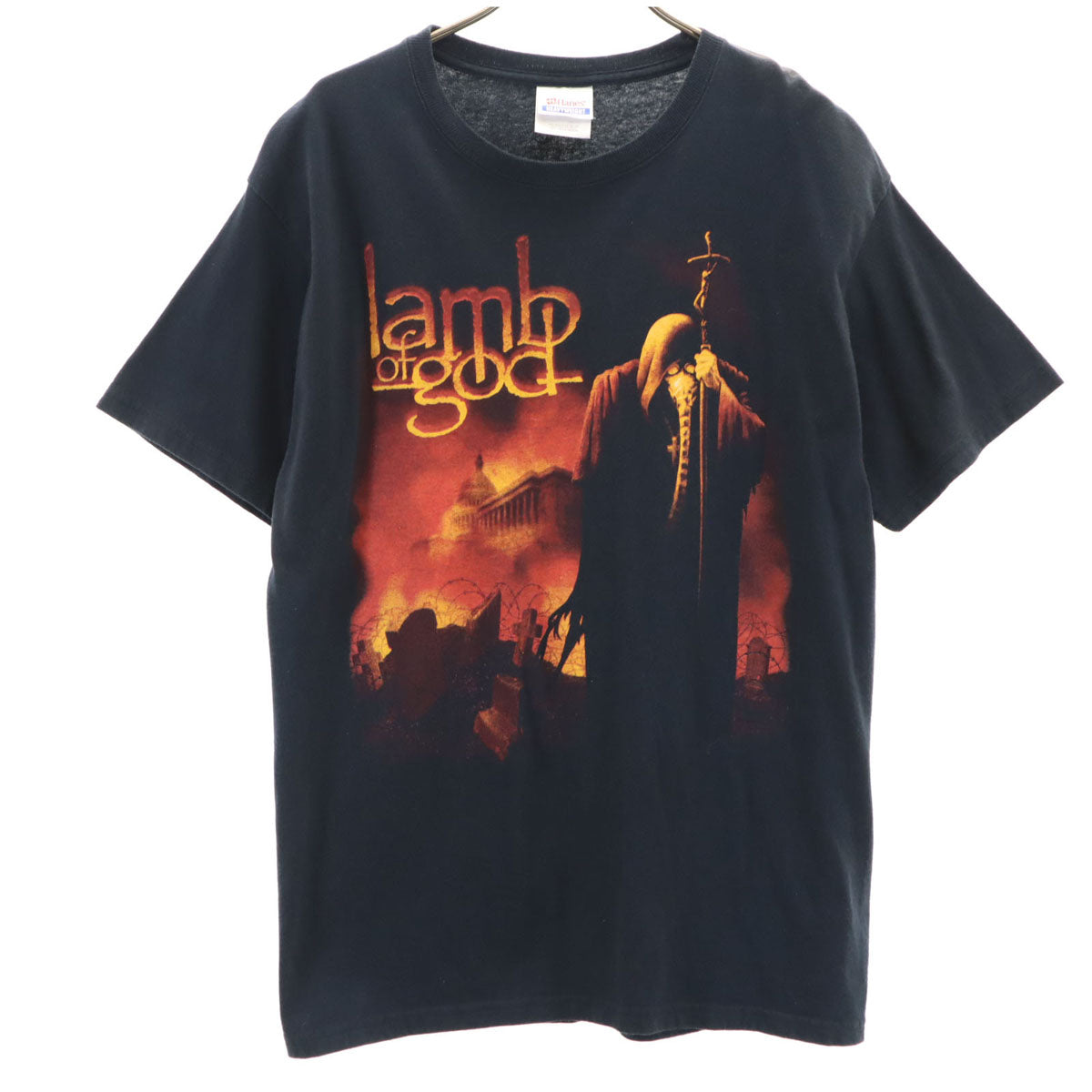 Hanes ヘインズ ラム・オブ・ゴッド 半袖 Tシャツ M ブラック系 ヘヴィメタルバンド Lamb of God メンズ