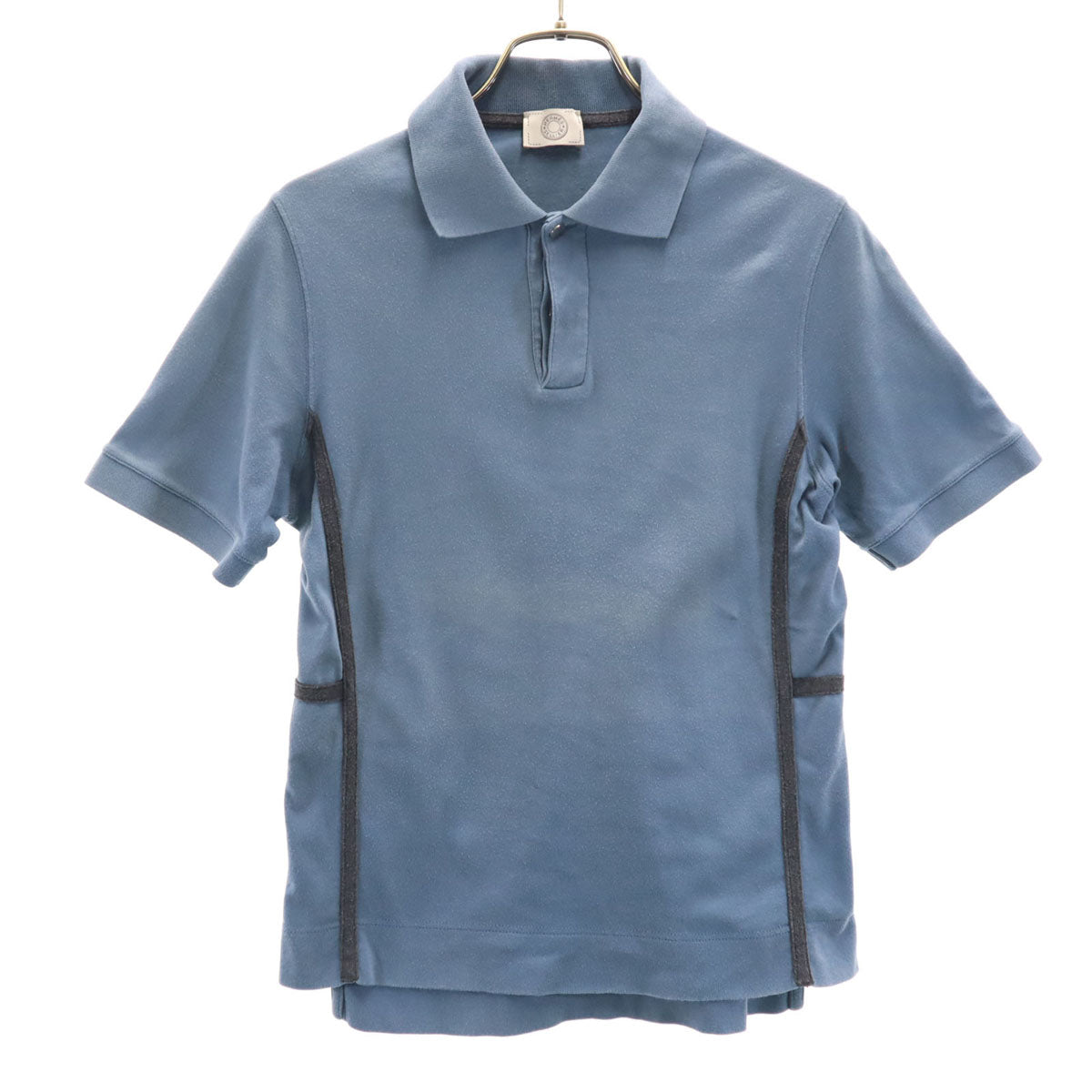 HERMES エルメス イタリア製 半袖 ポロシャツ S チャコールグレー メンズ