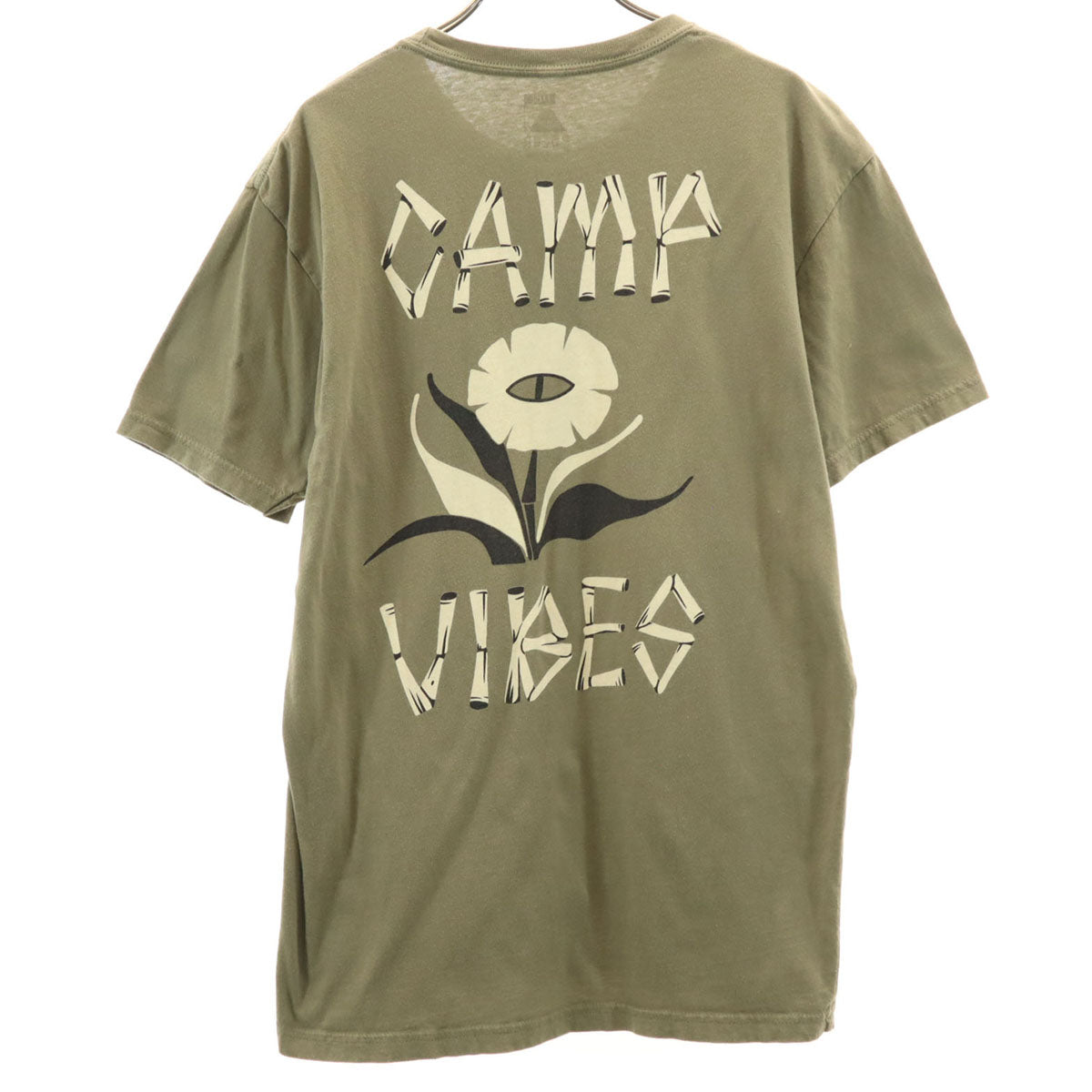 POLeR ポーラー バックプリント 半袖 Tシャツ L オリーブ メンズ