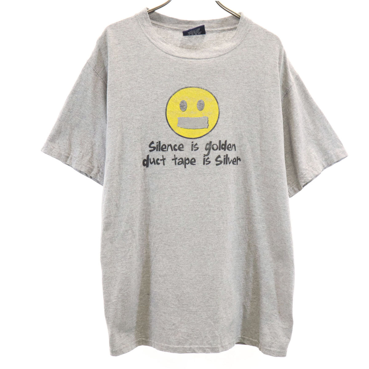 JANSPORTS ジャンスポーツ メッセージ プリント 半袖 Tシャツ M グレー メンズ