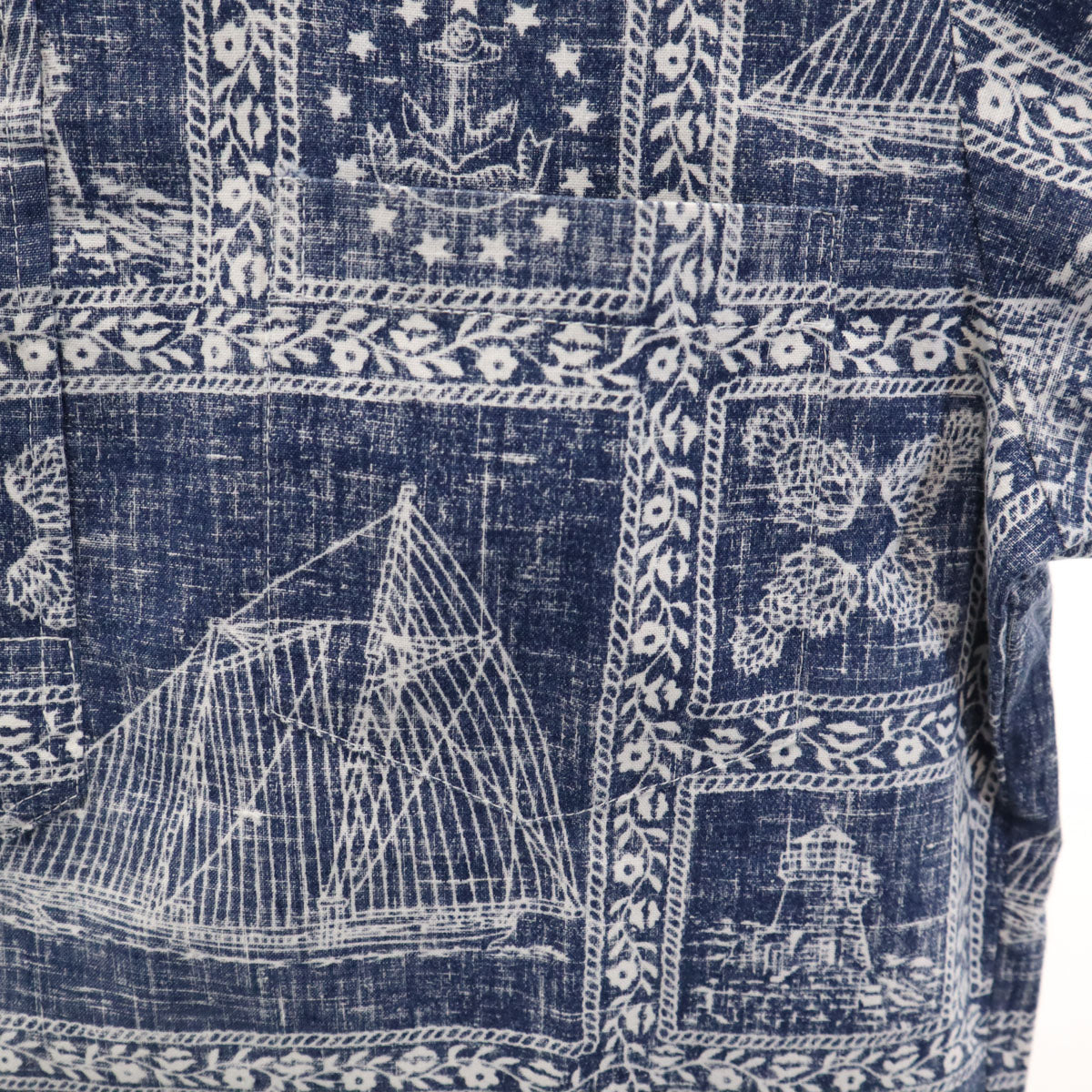 reyn spooner レインスプーナー 70s 80s ヴィンテージ 金タグ 半袖 ハーフボタン シャツ 14 ブルー系 キッズ