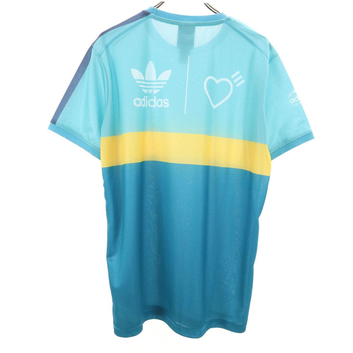 adidas Originals アディダスオリジナルス HUMAN MADE ヒューマンメイド コラボ トレフォイルロゴ 半袖 グラフィック Tシャツ O 水色 メンズ