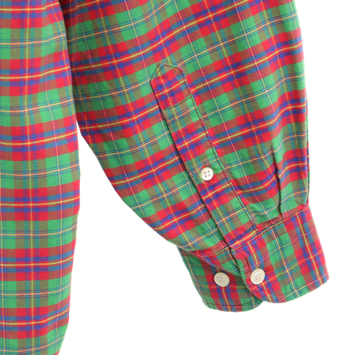 GAP ギャップ 90s オールド チェック柄 長袖 ボタンダウンシャツ L グリーン メンズ