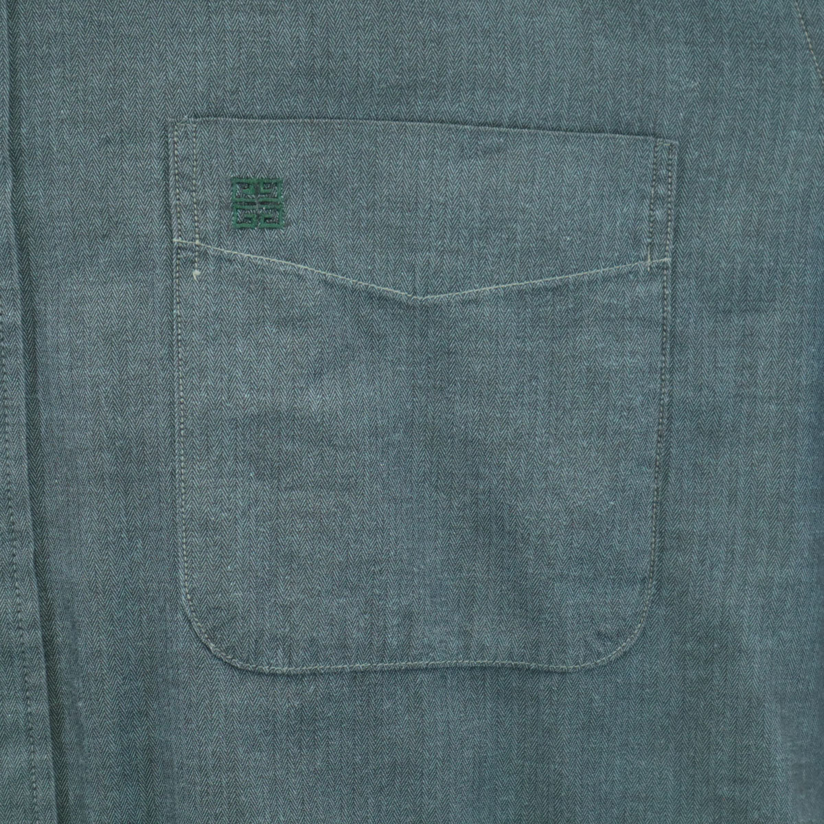 GIVENCHY ジバンシィ 90s 日本製 オールド ヘリンボーン柄 長袖 シャツ 39-82 チャコールグレー系 メンズ