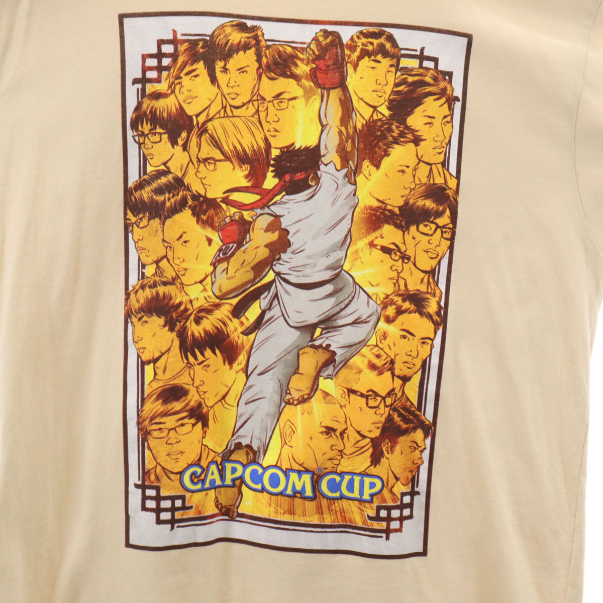 CAPCOM カプコン ストリートファイター プリント 半袖 Tシャツ XL アイボリー メンズ