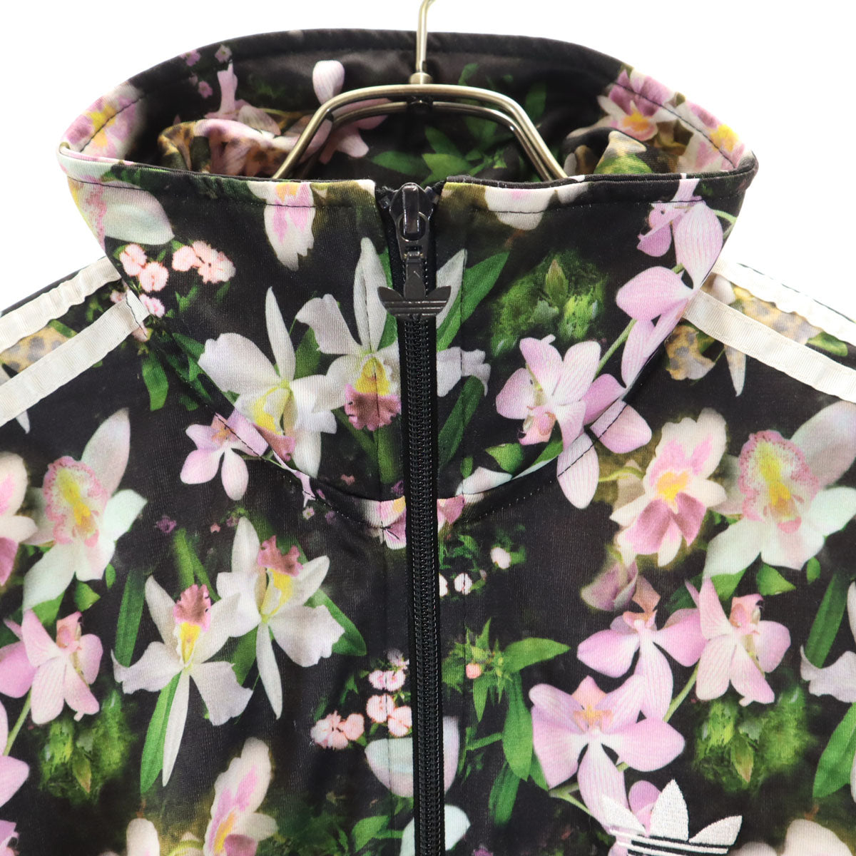 adidas Originals アディダスオリジナルス トレフォイルロゴ 花柄 トラックジャケット L ブラック ジャージ レディース