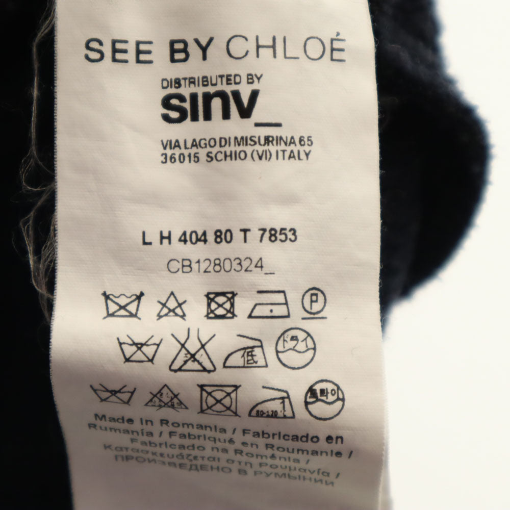 SEE BY CHLOE シーバイクロエ 長袖 バスケットウィーブ切替 トレーナー 40 チャコール レディース