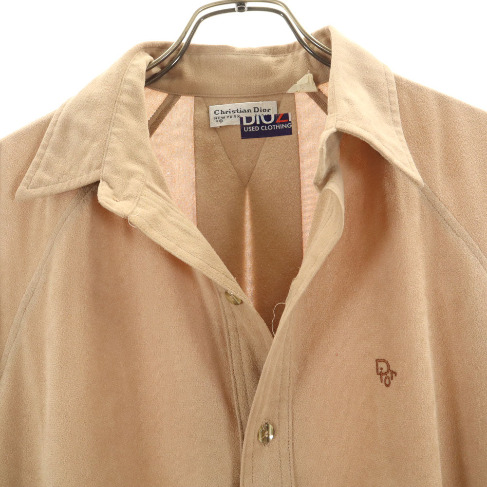 Christian Dior クリスチャンディオール 80s 長袖 プルオーバー シャツ ベージュ メンズ