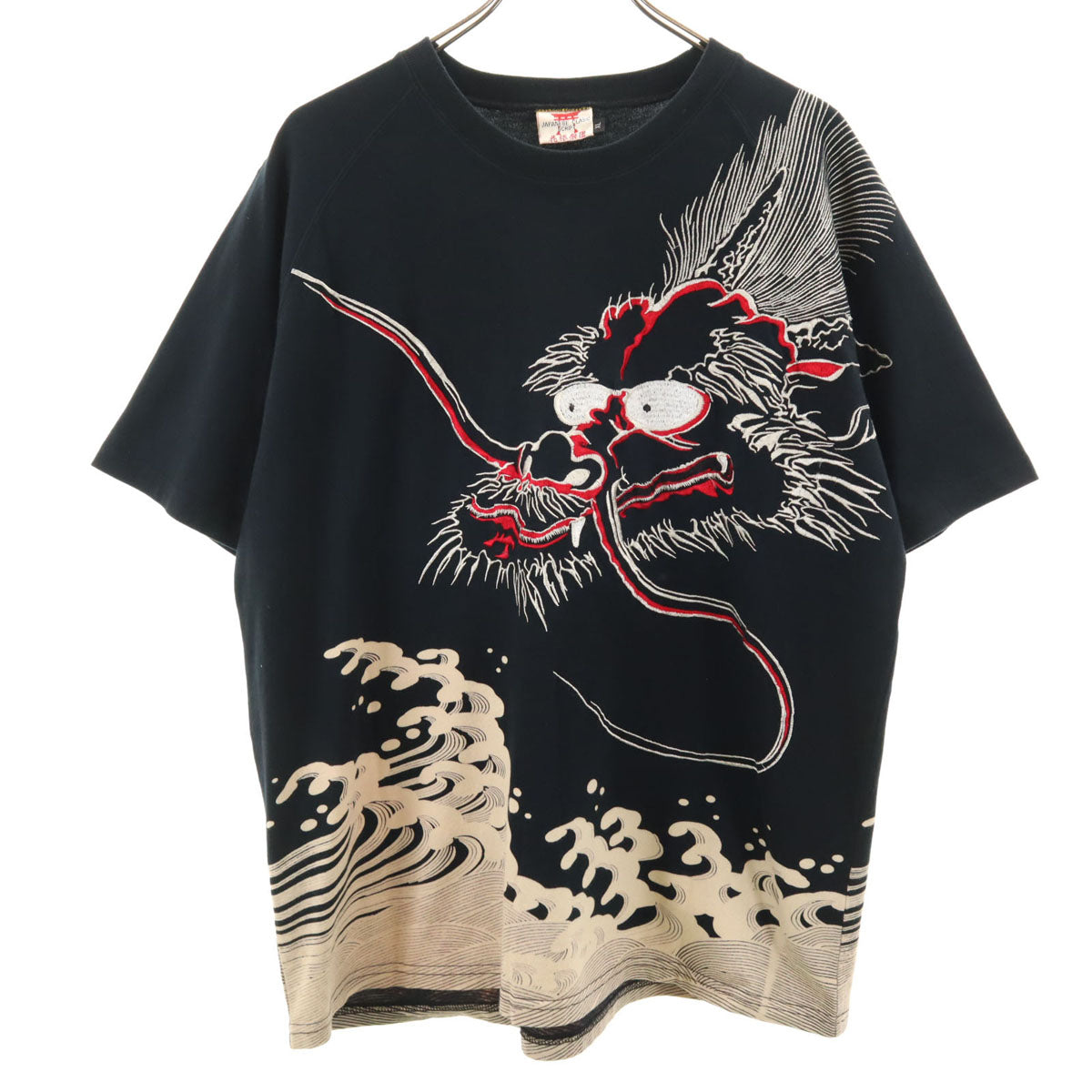 SCRIPT 花旅楽団 龍刺繍 半袖 Tシャツ XL ブラック 和柄 ドラゴン メンズ