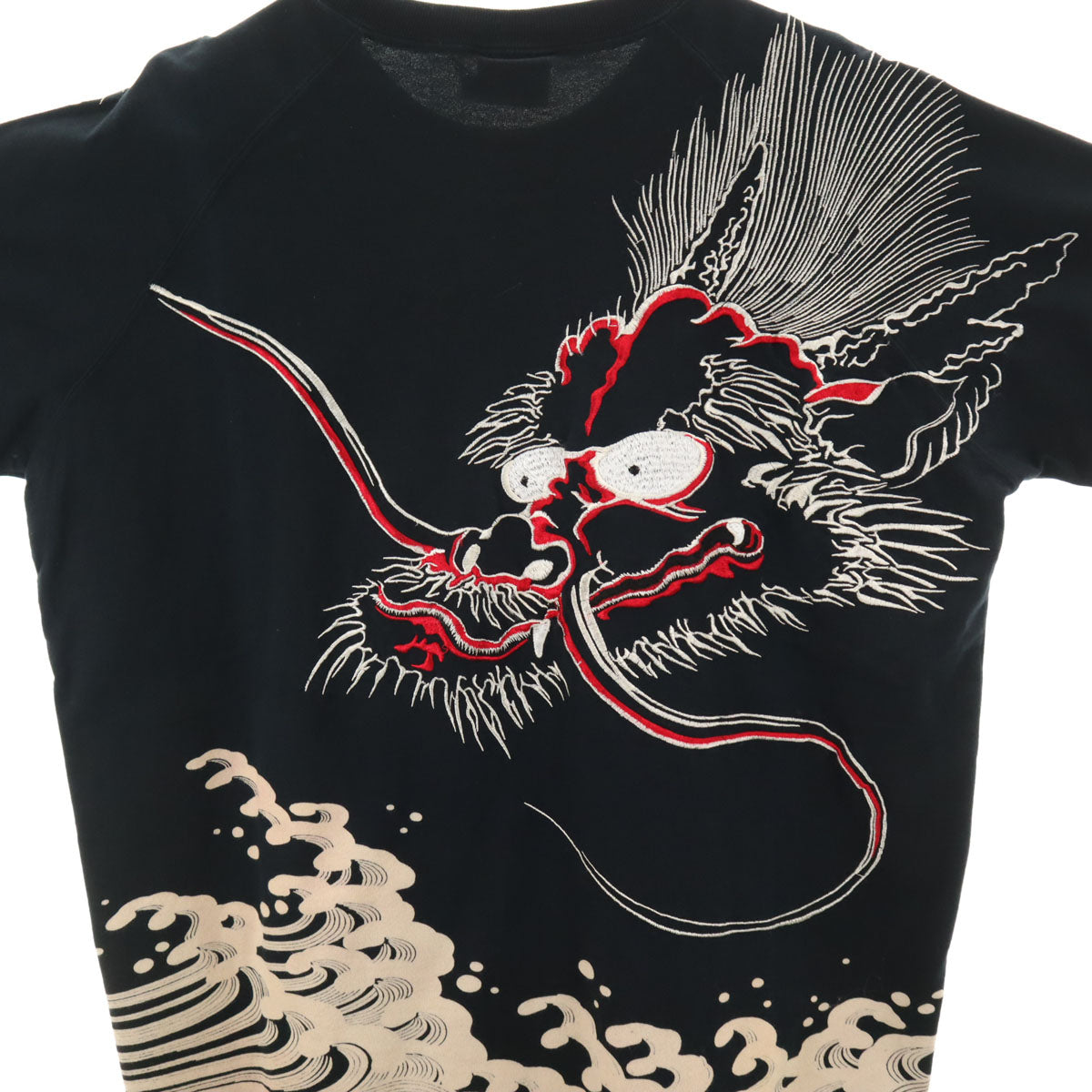 SCRIPT 花旅楽団 龍刺繍 半袖 Tシャツ XL ブラック 和柄 ドラゴン メンズ
