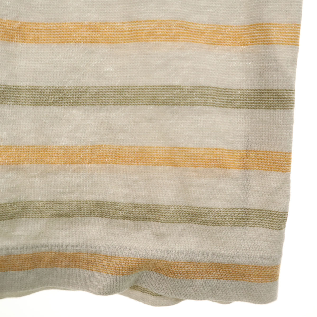 YVES SAINT LAURENT イヴサンローラン 90s オールド ボーダー柄 半袖 ポロシャツ L グレージュ メンズ