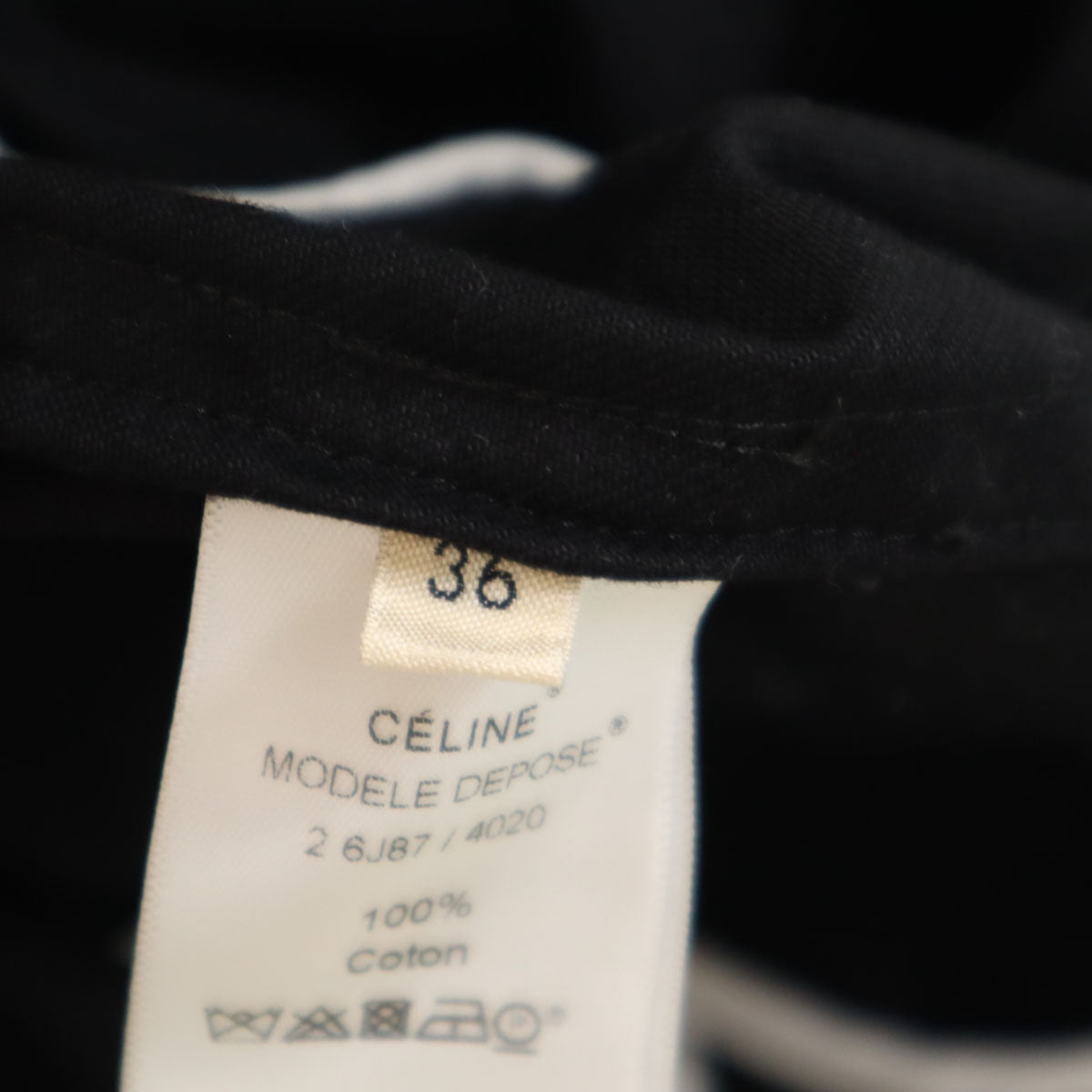 CELINE セリーヌ フランス製 半袖 ロング ベスト 36 ブラック レディース