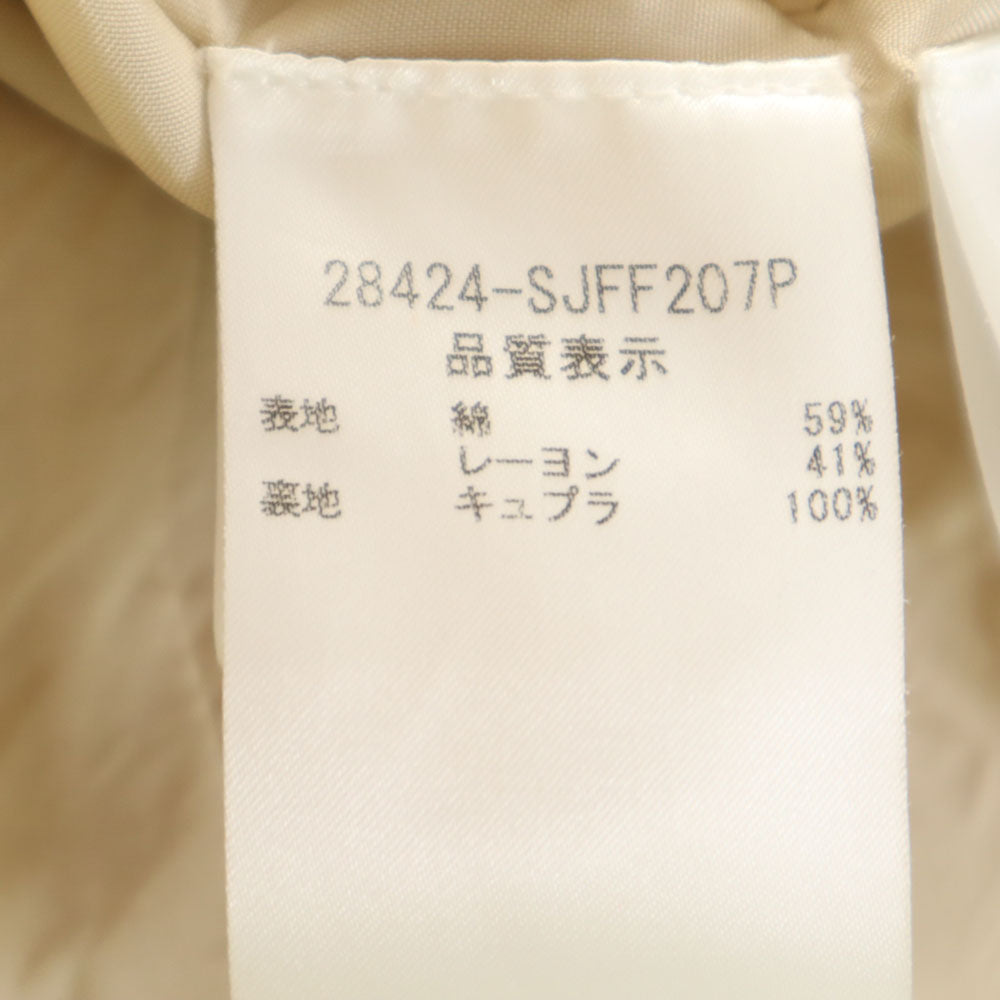 FOXEY フォクシー 日本製 7分袖 バスケットウィーブ ノーカラージャケット 38 ベージュ レディース