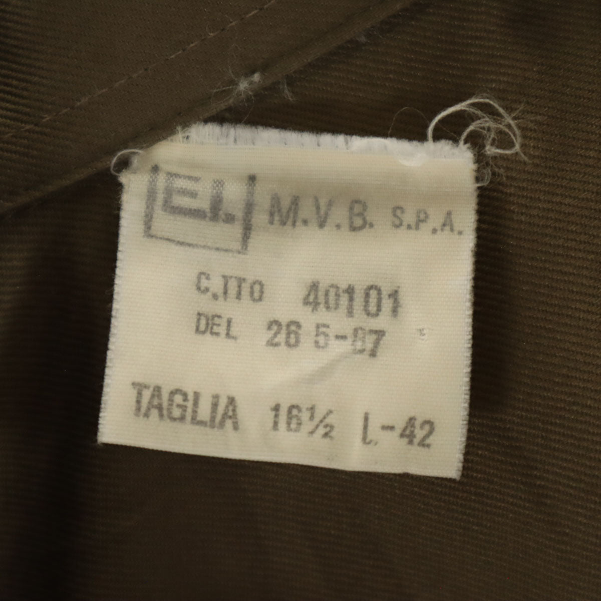 EI. イタリア製 半袖 ミリタリージャケット L カーキ メンズ