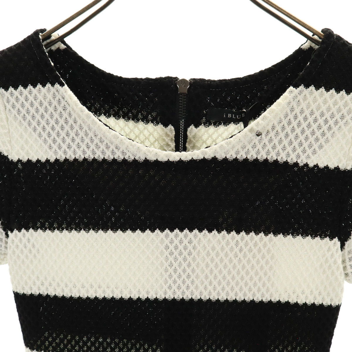 未使用 IBLUES イブルース ボーダー柄 半袖 ミニワンピース 38 白系 レディース