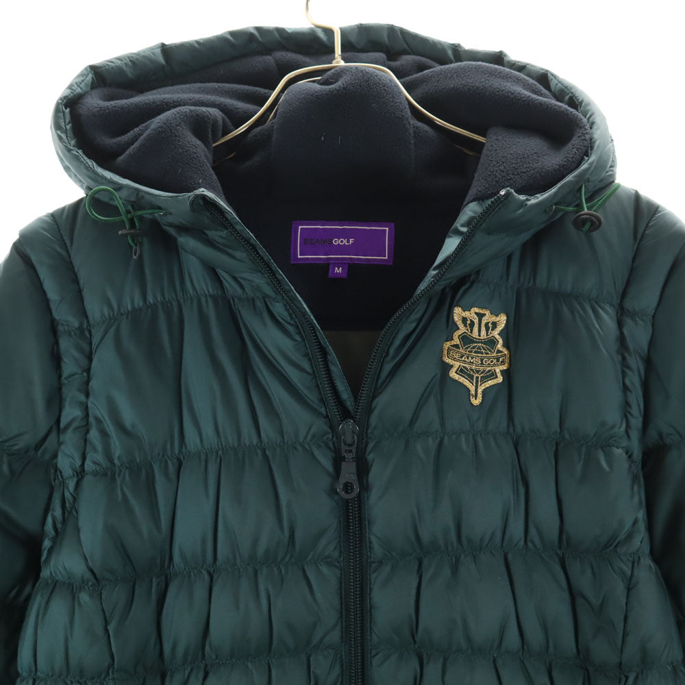 BEAMS ビームス ゴルフ 2way フード付き ダウンジャケット M モスグリーン ダウンベスト レディース