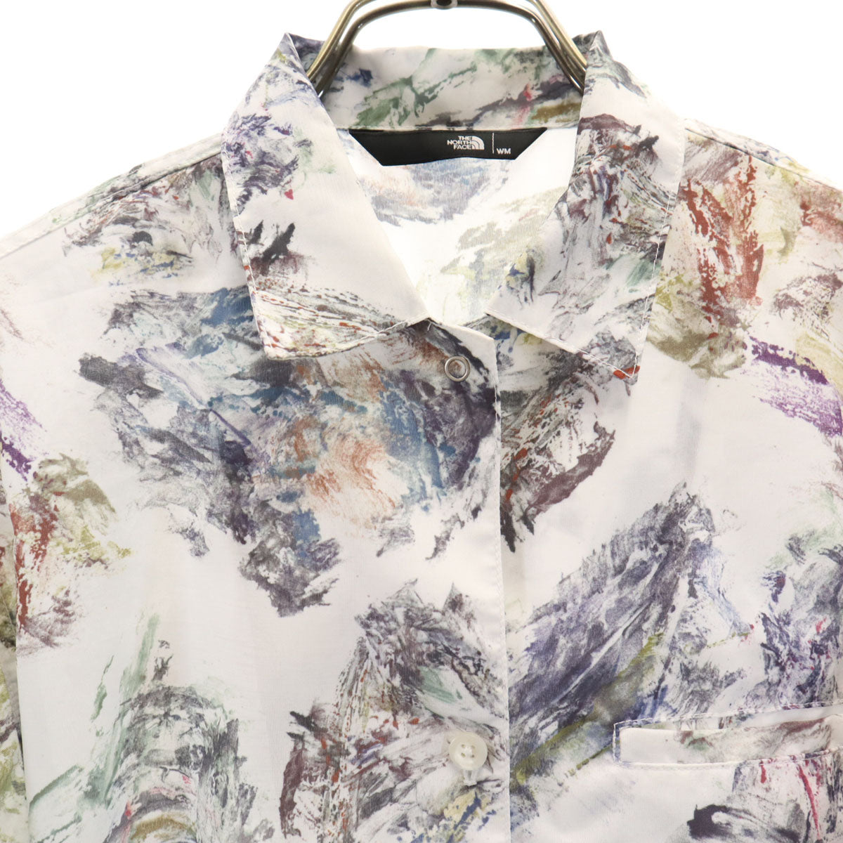 THE NORTH FACE ザノースフェイス 総柄 半袖 シャツ WM ホワイト アウトドア NR22204 レディース