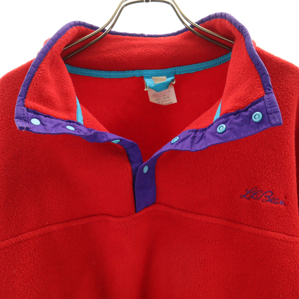 エルエルビーン 80s USA製 ヴィンテージ フリースジャケット XL レッド L.L.Bean プルオーバー アウトドア キッズ