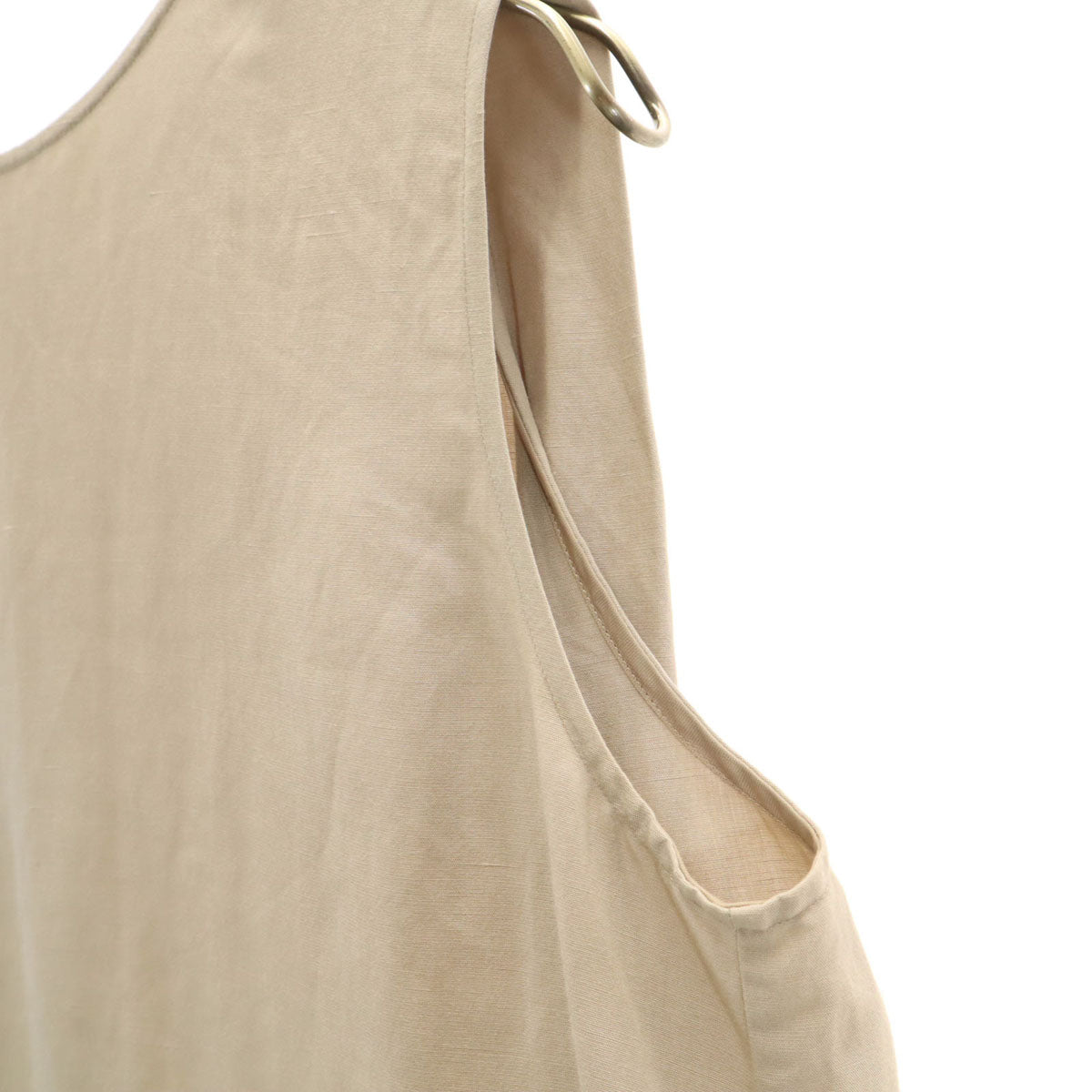 sacra サクラ 日本製 リネンブレンド ノースリーブ シャツ 38 グレージュ レディース