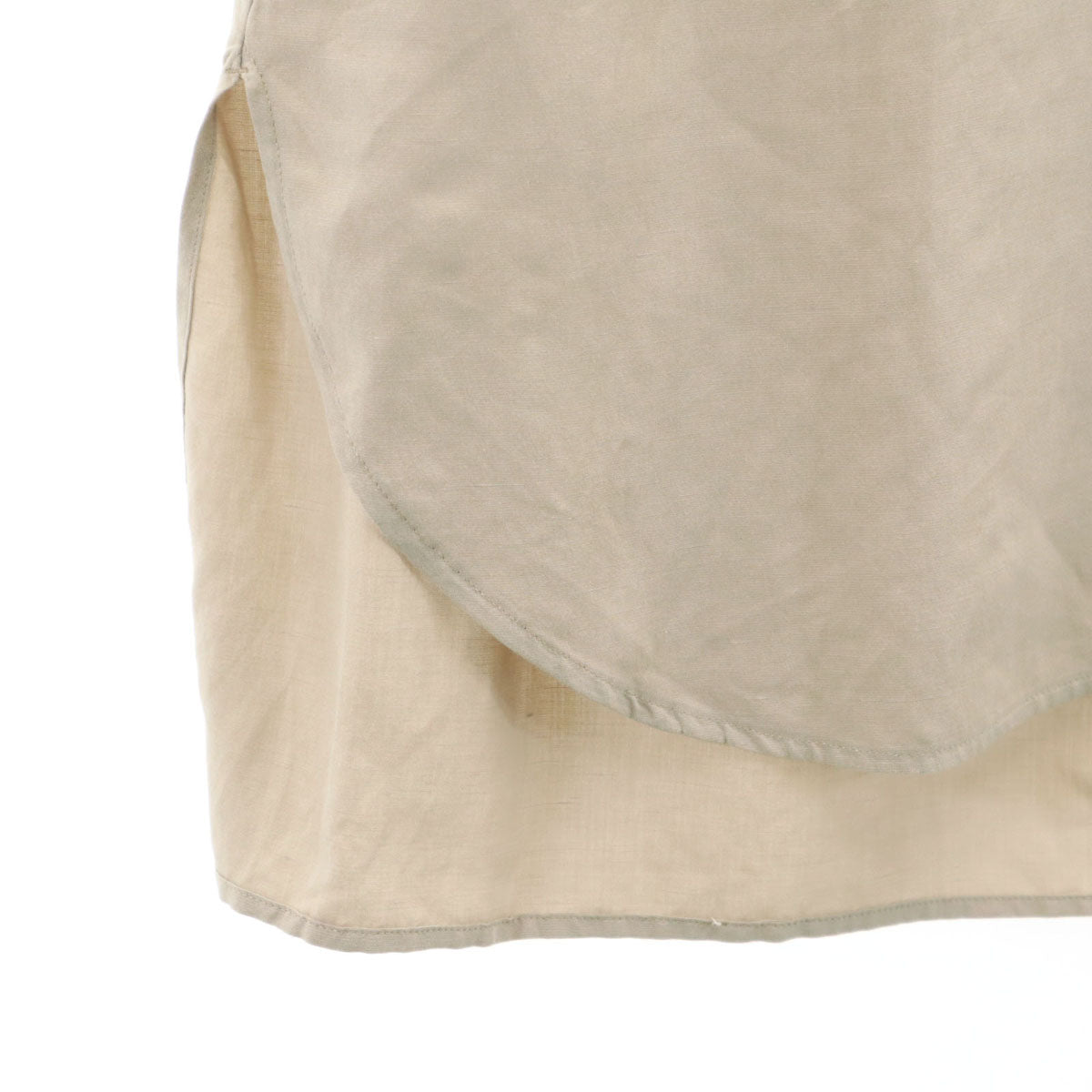 sacra サクラ 日本製 リネンブレンド ノースリーブ シャツ 38 グレージュ レディース