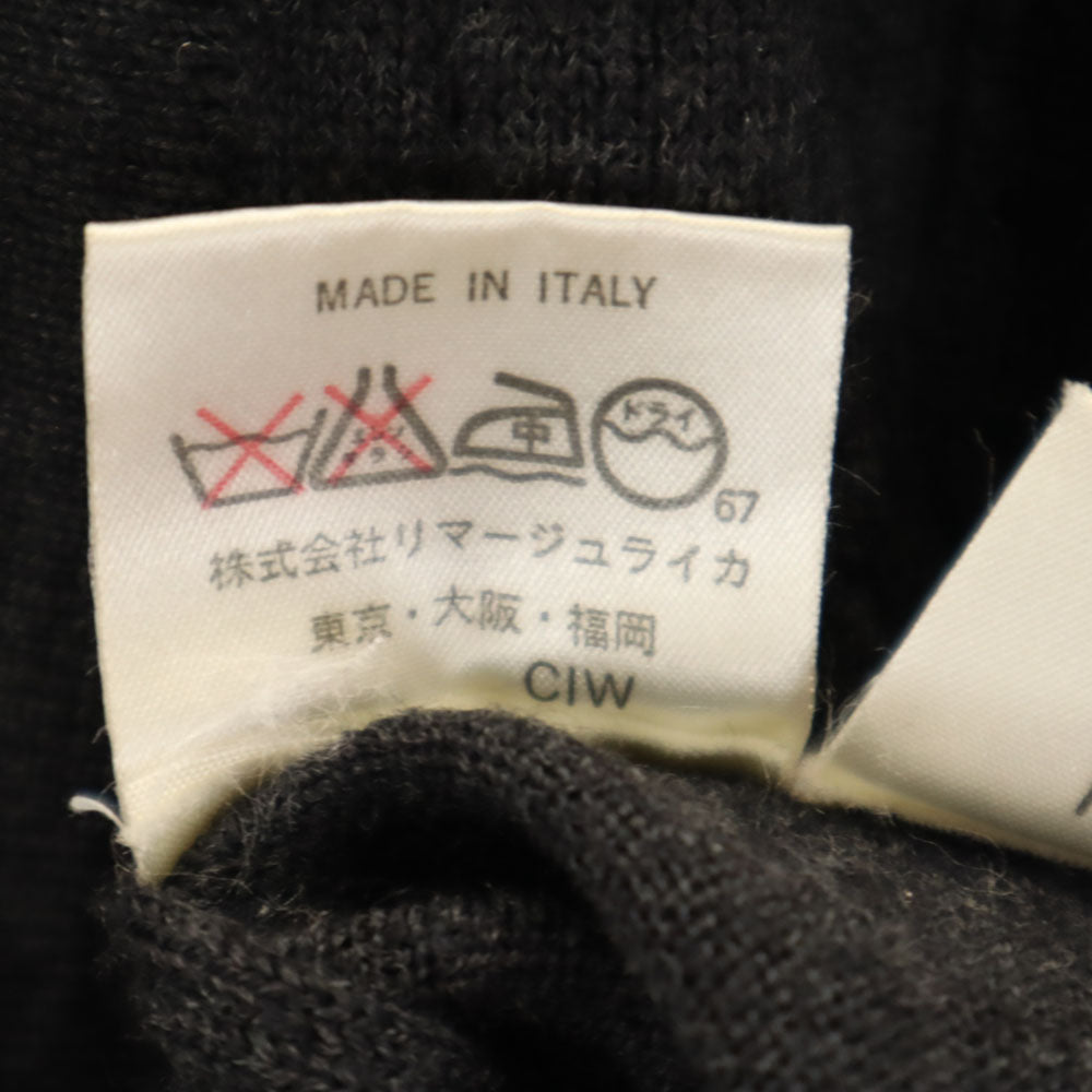 BALENCIAGA バレンシアガ 90s イタリア製 オールド 長袖 Vネック ニットカーディガン チャコールグレー ケーブル レディース