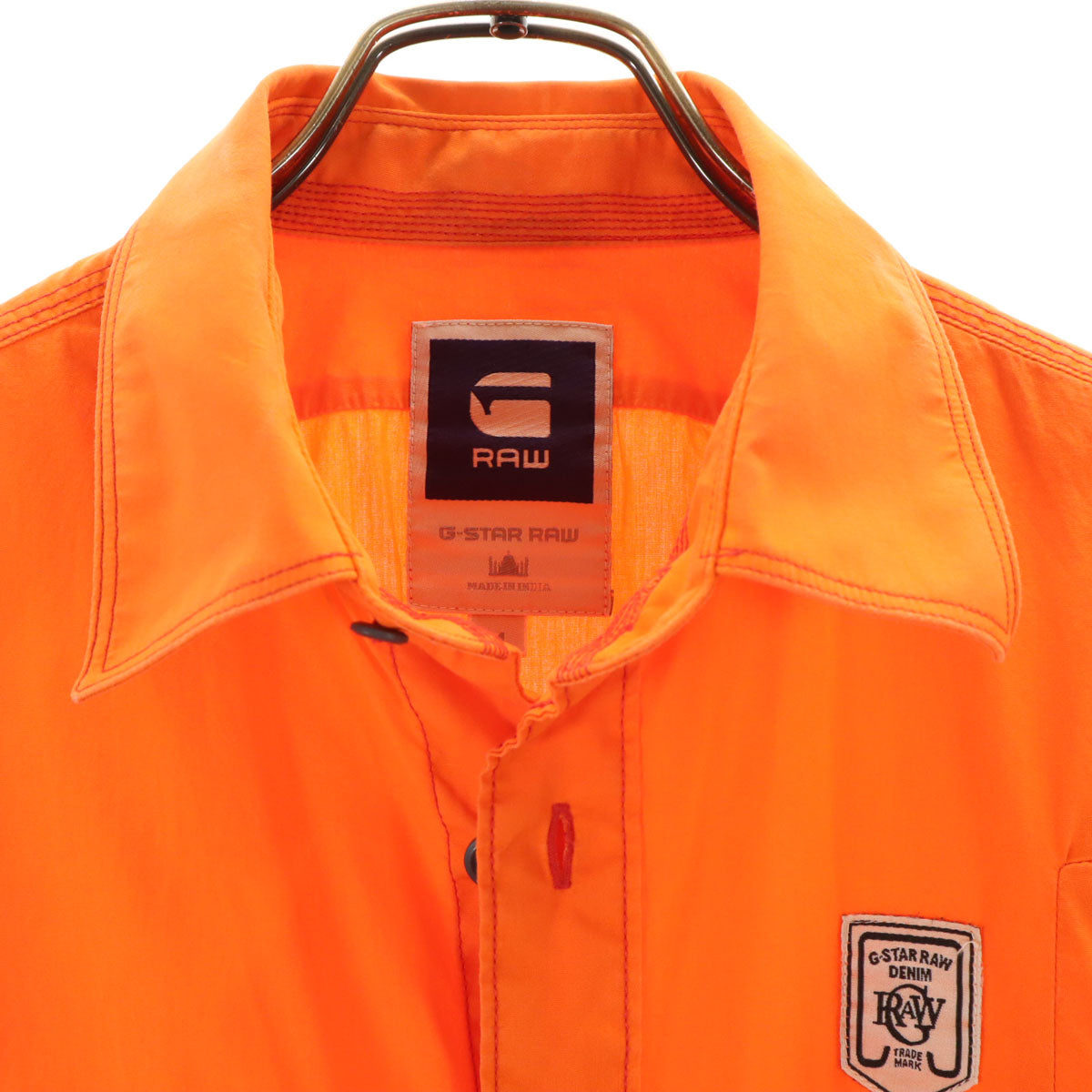 G-STAR RAW ジースターロウ 半袖 ワークシャツ M オレンジ メンズ