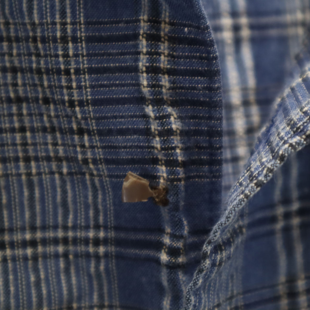 Budweiser バドワイザー チェック柄 半袖 シャツ L ネイビー シアサッカー メンズ