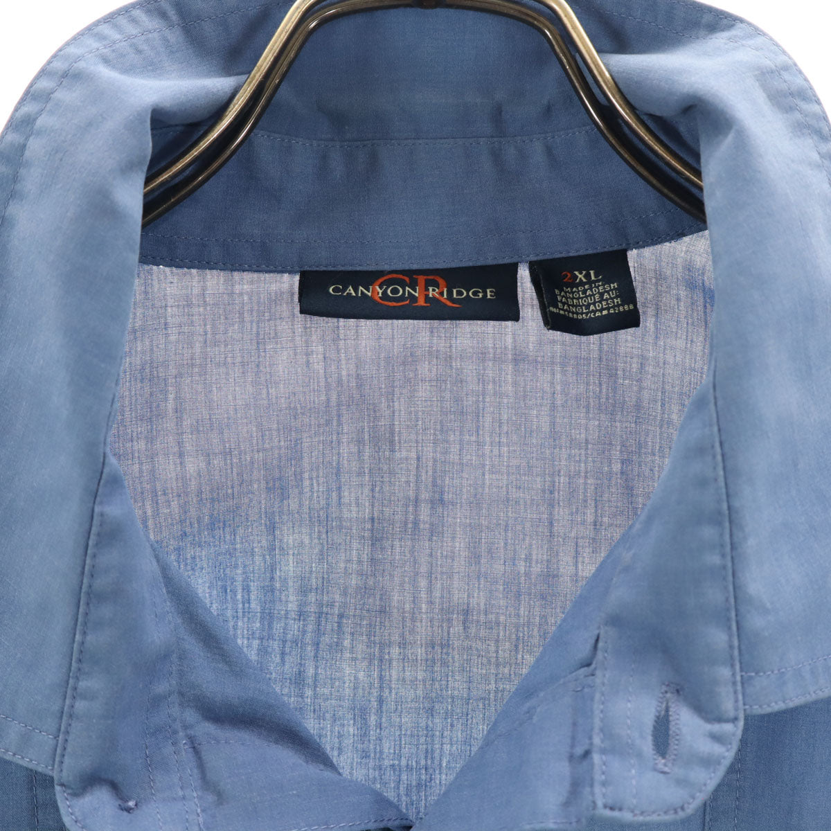 CANYON RIDGE キャニオンリッジ オールド 5分袖 シャツ 2XL ブルー系 プルオーバー ビッグサイズ メンズ