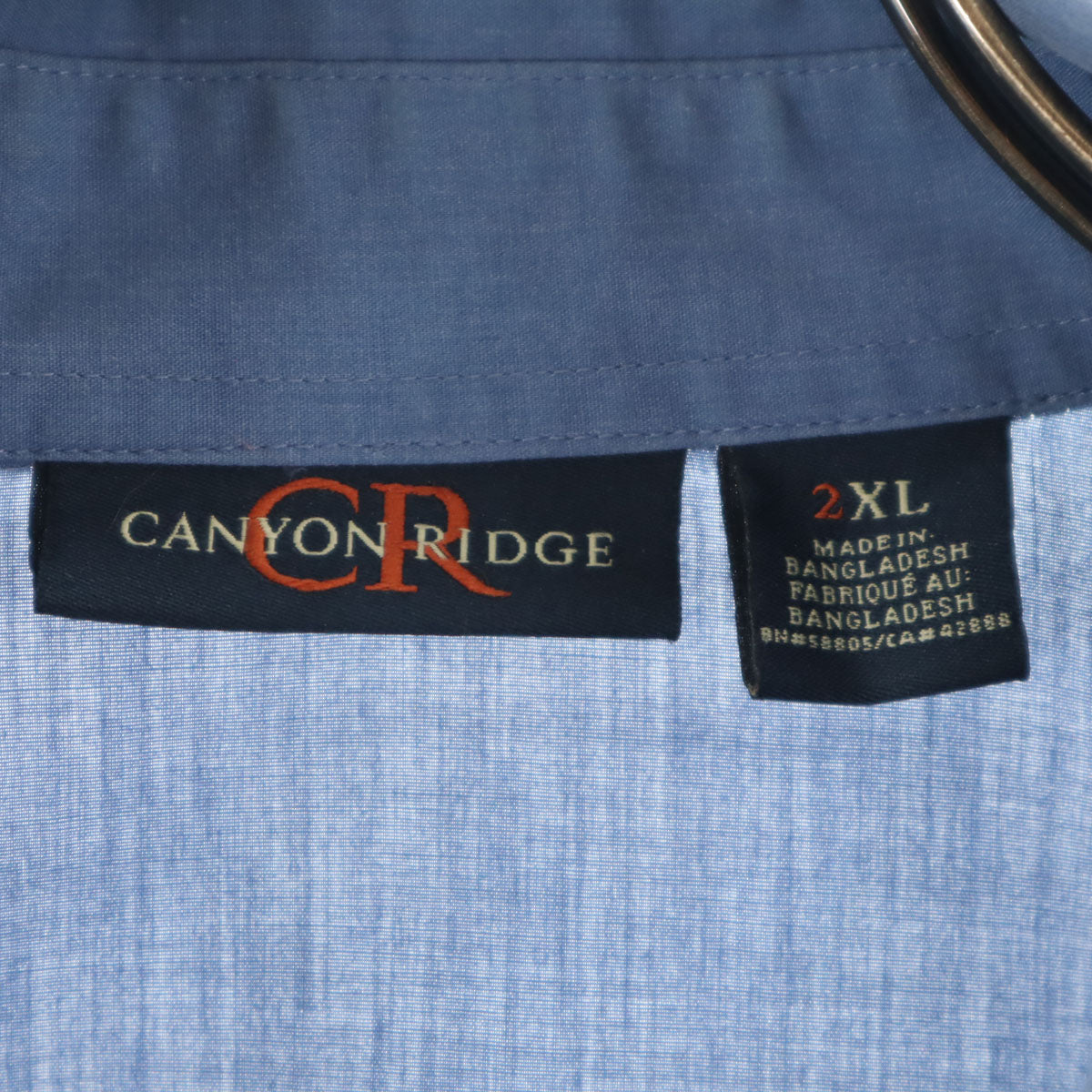 CANYON RIDGE キャニオンリッジ オールド 5分袖 シャツ 2XL ブルー系 プルオーバー ビッグサイズ メンズ