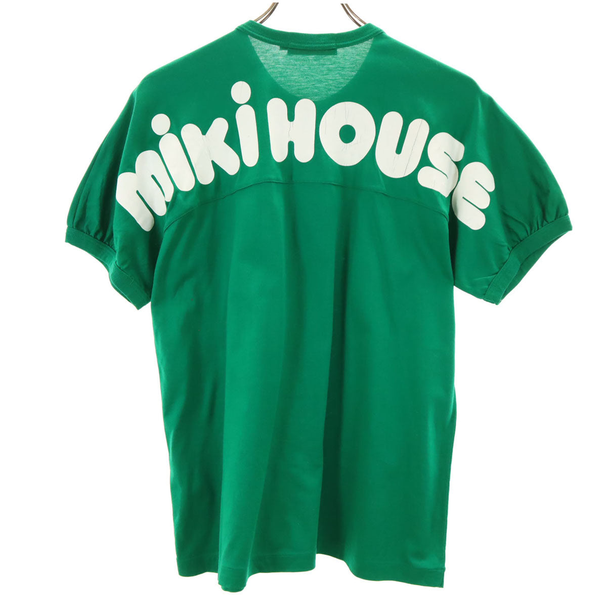 mikihouse ミキハウス バックロゴ 半袖 ヘンリーネック Tシャツ M グリーン メンズ