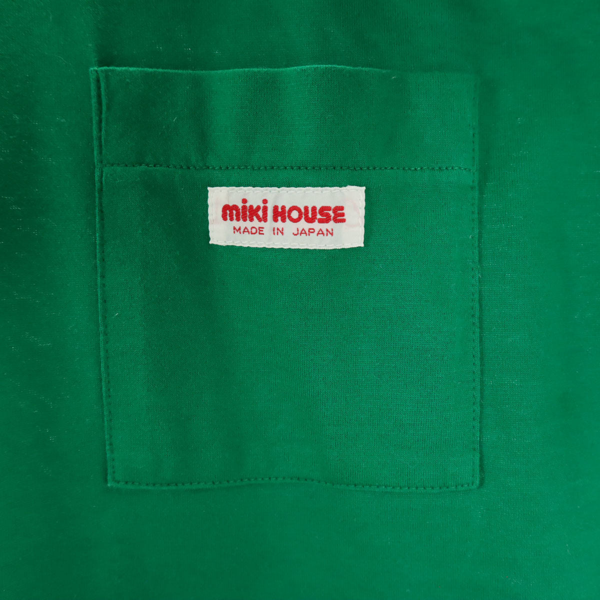 mikihouse ミキハウス バックロゴ 半袖 ヘンリーネック Tシャツ M グリーン メンズ